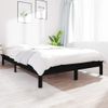 Cama Matrimonial | Cama Para Adultos | Estructura De Cama De Madera Maciza Pino Negra 150x200 Cm Cfw766434