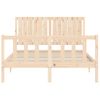 Cama Matrimonial | Cama Para Adultos | Estructura De Cama De Matrimonio Con Cabecero Madera Maciza Cfw324047