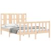 Cama Matrimonial | Cama Para Adultos | Estructura De Cama De Matrimonio Con Cabecero Madera Maciza Cfw744028