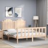 Cama Matrimonial | Cama Para Adultos | Estructura De Cama De Matrimonio Con Cabecero Madera Maciza Cfw746340