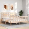 Cama Matrimonial | Cama Para Adultos | Estructura De Cama De Matrimonio Con Cabecero Madera Maciza Cfw407824