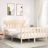 Cama Matrimonial | Cama Para Adultos | Estructura De Cama De Matrimonio Con Cabecero Madera Maciza Cfw811648