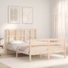 Cama Matrimonial | Cama Para Adultos | Estructura De Cama De Matrimonio Con Cabecero Madera Maciza Cfw149074