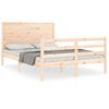 Cama Matrimonial | Cama Para Adultos | Estructura De Cama De Matrimonio Con Cabecero Madera Maciza Cfw407587