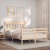 Cama Matrimonial | Cama Para Adultos | Estructura De Cama De Matrimonio Con Cabecero Madera Maciza Cfw720595