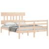 Cama Matrimonial | Cama Para Adultos | Estructura De Cama De Matrimonio Con Cabecero Madera Maciza Cfw720595