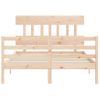 Cama Matrimonial | Cama Para Adultos | Estructura De Cama De Matrimonio Con Cabecero Madera Maciza Cfw720595