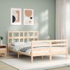 Cama Matrimonial | Cama Para Adultos | Estructura De Cama De Matrimonio Con Cabecero Madera Maciza Cfw581917