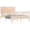 Cama Matrimonial | Cama Para Adultos | Estructura De Cama De Matrimonio Con Cabecero Madera Maciza Cfw492403