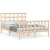 Cama Matrimonial | Cama Para Adultos | Estructura De Cama De Matrimonio Con Cabecero Madera Maciza Cfw539443