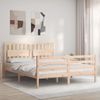 Cama Matrimonial | Cama Para Adultos | Estructura De Cama De Matrimonio Con Cabecero Madera Maciza Cfw157184