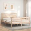 Cama Matrimonial | Cama Para Adultos | Estructura De Cama De Matrimonio Con Cabecero Madera Maciza Cfw157184