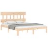 Cama Matrimonial | Cama Para Adultos | Estructura De Cama De Matrimonio Con Cabecero Madera Maciza Cfw648592