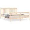 Cama Matrimonial | Cama Para Adultos | Estructura De Cama De Matrimonio Con Cabecero Madera Maciza Cfw269958