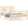 Cama Matrimonial | Cama Para Adultos | Estructura De Cama De Matrimonio Con Cabecero Madera Maciza Cfw720605