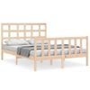 Cama Matrimonial | Cama Para Adultos | Estructura De Cama De Matrimonio Con Cabecero Madera Maciza Cfw198866