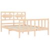 Cama Matrimonial | Cama Para Adultos | Estructura De Cama De Matrimonio Con Cabecero Madera Maciza Cfw112166