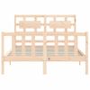 Cama Matrimonial | Cama Para Adultos | Estructura De Cama De Matrimonio Con Cabecero Madera Maciza Cfw112166