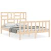 Cama Matrimonial | Cama Para Adultos | Estructura De Cama De Matrimonio Con Cabecero Madera Maciza Cfw558635