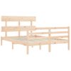 Cama Matrimonial | Cama Para Adultos | Estructura De Cama De Matrimonio Con Cabecero Madera Maciza Cfw724933