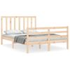 Cama Matrimonial | Cama Para Adultos | Estructura De Cama De Matrimonio Con Cabecero Madera Maciza Cfw275231