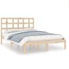 Cama Matrimonial | Cama Para Adultos | Estructura De Cama De Matrimonio Madera Maciza 135x190 Cm Cfw817409