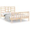 Cama Matrimonial | Cama Para Adultos | Estructura De Cama De Matrimonio Madera Maciza 135x190 Cm Cfw828036