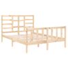 Cama Matrimonial | Cama Para Adultos | Estructura De Cama De Matrimonio Madera Maciza 135x190 Cm Cfw828036