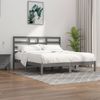 Cama Matrimonial | Cama Para Adultos | Estructura De Cama Madera Maciza Gris Super King 180x200 Cm Cfw493811