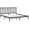 Cama Matrimonial | Cama Para Adultos | Estructura De Cama De Madera Maciza Gris Super King 180x200 Cm Cfw127309