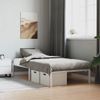 Cama Individual | Cama Para Adultos | Estructura De Cama De Metal Blanca 107x203 Cm Cfw121041