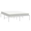 Cama Matrimonial | Cama Para Adultos | Estructura De Cama De Metal Blanca 150x200 Cm Cfw746657