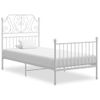 Cama Individual | Cama Para Adultos | Estructura De Cama De Metal Blanco 100x200 Cm Cfw637543