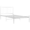 Cama Individual | Cama Para Adultos | Estructura De Cama De Metal Blanco 100x200 Cm Cfw279531