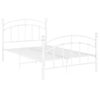 Cama Matrimonial | Cama Para Adultos | Estructura De Cama De Metal Blanco 120x200 Cm Cfw964097