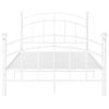 Cama Matrimonial | Cama Para Adultos | Estructura De Cama De Metal Blanco 120x200 Cm Cfw964097