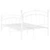 Cama Matrimonial | Cama Para Adultos | Estructura De Cama De Metal Blanco 120x200 Cm Cfw964097