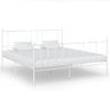 Cama Matrimonial | Cama Para Adultos | Estructura De Cama De Metal Blanco 140x200 Cm Cfw509126