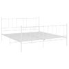 Cama Matrimonial | Cama Para Adultos | Estructura De Cama De Metal Blanco 140x200 Cm Cfw509126