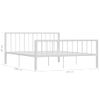 Cama Matrimonial | Cama Para Adultos | Estructura De Cama De Metal Blanco 160x200 Cm Cfw453064