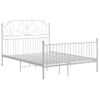 Cama Matrimonial | Cama Para Adultos | Estructura De Cama De Metal Blanco 160x200 Cm Cfw198294