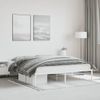 Cama Matrimonial | Cama Para Adultos | Estructura De Cama De Metal Blanco 183x213 Cm Cfw611640