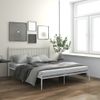 Cama Matrimonial | Cama Para Adultos | Estructura De Cama De Metal Blanco 200x200 Cm Cfw929859