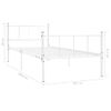 Cama Individual | Cama Para Adultos | Estructura De Cama De Metal Blanco 90x200 Cm Cfw835600