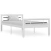 Cama Individual | Cama Para Adultos | Estructura De Cama De Metal Blanco Y Negro 100x200 Cm Cfw211618