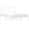 Cama Matrimonial | Cama Para Adultos | Estructura De Cama De Metal Con Cabecero Blanca 120x200 Cm Cfw796310