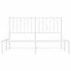 Cama Matrimonial | Cama Para Adultos | Estructura De Cama De Metal Con Cabecero Blanca 135x190 Cm Cfw800765