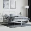 Cama Matrimonial | Cama Para Adultos | Estructura De Cama De Metal Con Cabecero Blanca 135x190 Cm Cfw965458