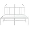 Cama Matrimonial | Cama Para Adultos | Estructura De Cama De Metal Con Cabecero Blanca 135x190 Cm Cfw965458