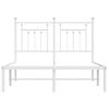 Cama Matrimonial | Cama Para Adultos | Estructura De Cama De Metal Con Cabecero Blanca 135x190 Cm Cfw990539